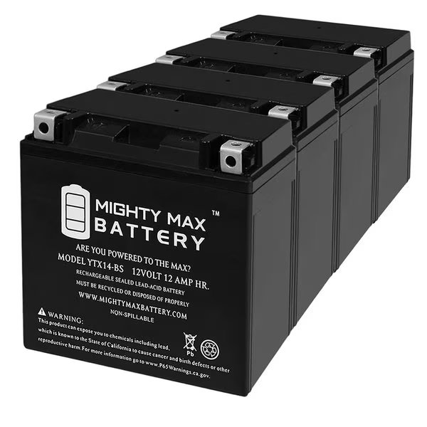 YTX14-BS Replacement Battery for Unibat CBTX14-BS - 4PK, Mighty Max Battery, Mfr#: MAX3970161